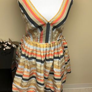 Jcrew horizontal stripe sleeveless A-line dress